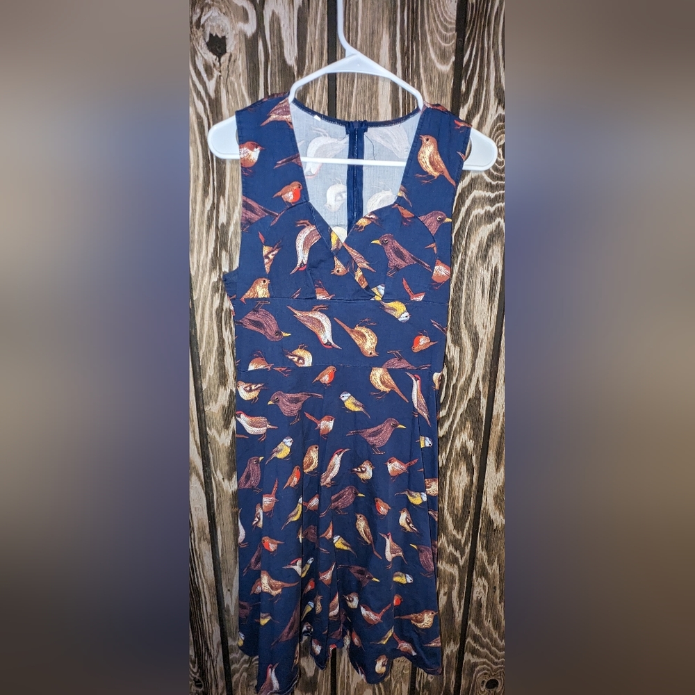 Bird Print Vintage Style Dress